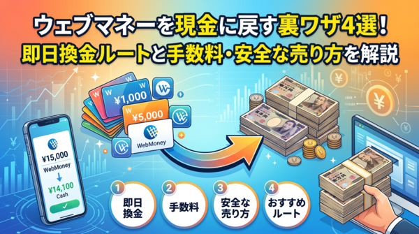 ウェブマネーを現金に戻す裏ワザ4選！即日換金ルートと手数料・安全な売り方を解説